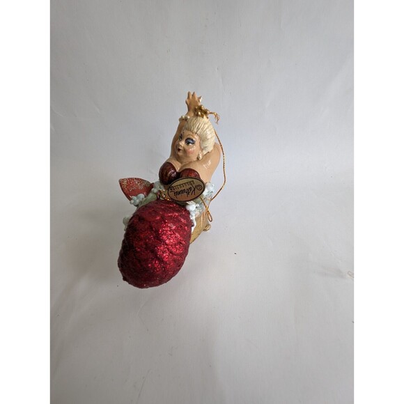 Katherine's Collection Chubby Mermaid in Bubble Bath Ornament Red - Picture 5 of 6